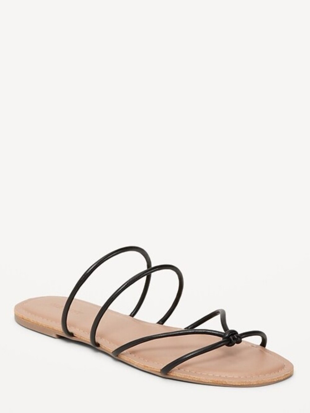 Old Navy Black Strappy Toe-Knot Slide Sandal